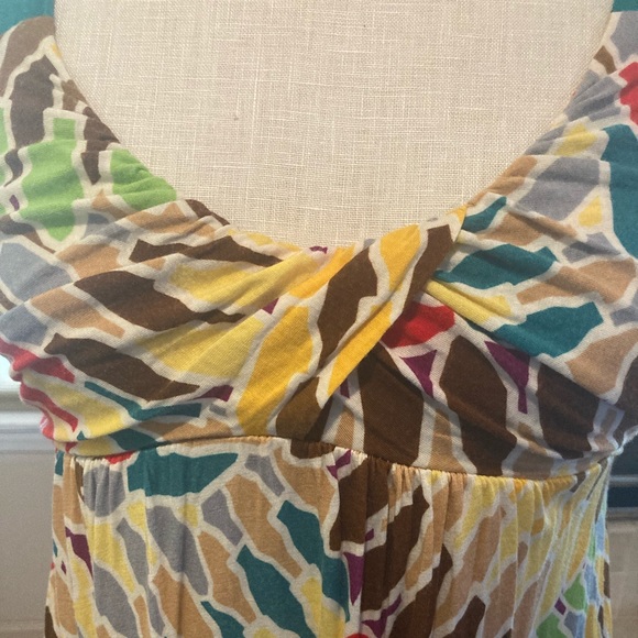 MIUSE szM multi-colored t-shirt dress w/teal strap - Picture 2 of 10